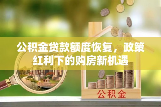 六甲公积金贷款额度恢复，政策红利下的购房新机遇