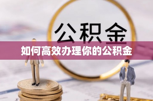 六甲如何高效办理你的公积金
