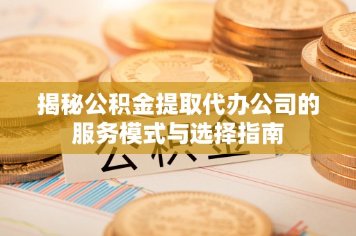 六甲揭秘公积金提取代办公司的服务模式与选择指南