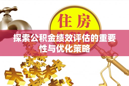 六甲探索公积金绩效评估的重要性与优化策略